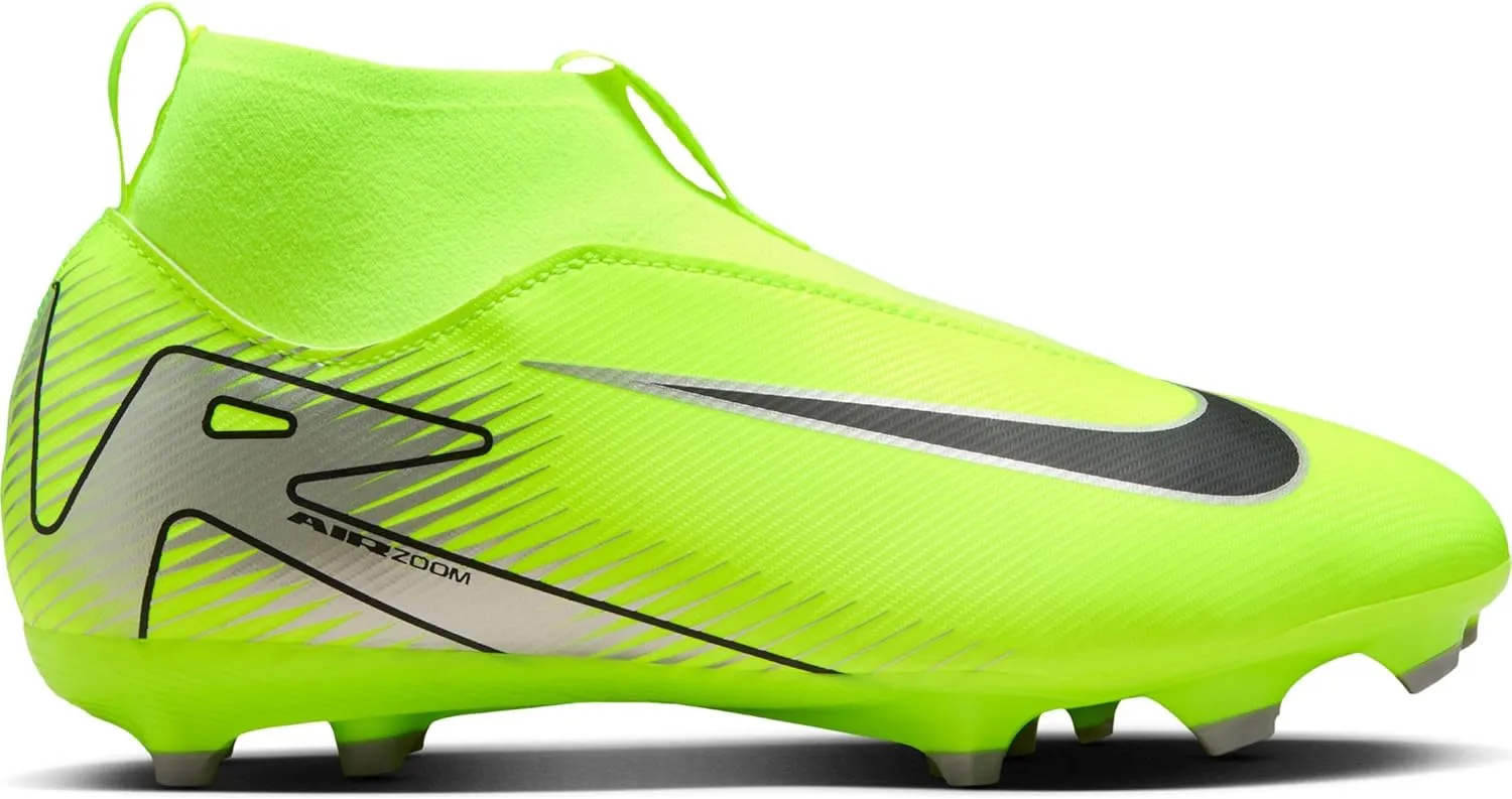 Nike Jr. Mercurial Superfly 10 Academy Little/Big Kids' MG High-Top Soccer Cleats (FQ8304-700, Volt/Black)