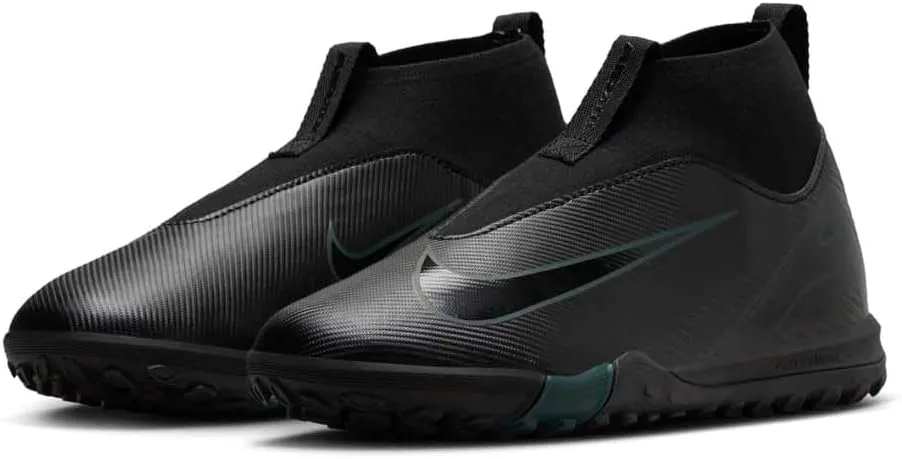 Nike Jr. Mercurial Superfly 10 Academy Little/Big Kids' TF High-Top Soccer Shoes (FQ8310-002, Black/Deep Jungle/Black)