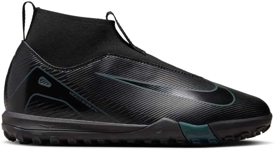 Nike Jr. Mercurial Superfly 10 Academy Little/Big Kids' TF High-Top Soccer Shoes (FQ8310-002, Black/Deep Jungle/Black)