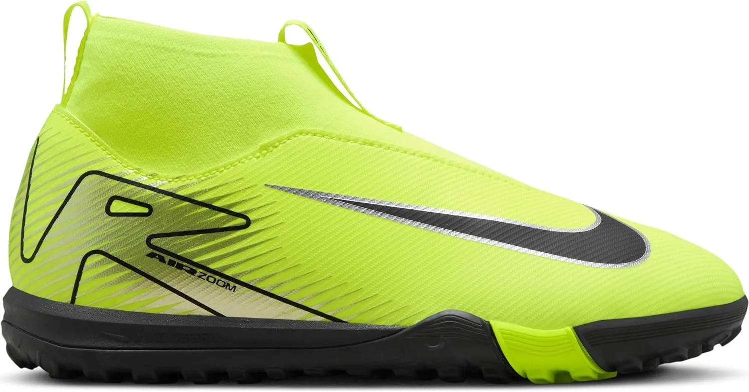 Nike Jr. Mercurial Superfly 10 Academy Little/Big Kids' TF High-Top Soccer Shoes (FQ8310-700, Volt/Black)