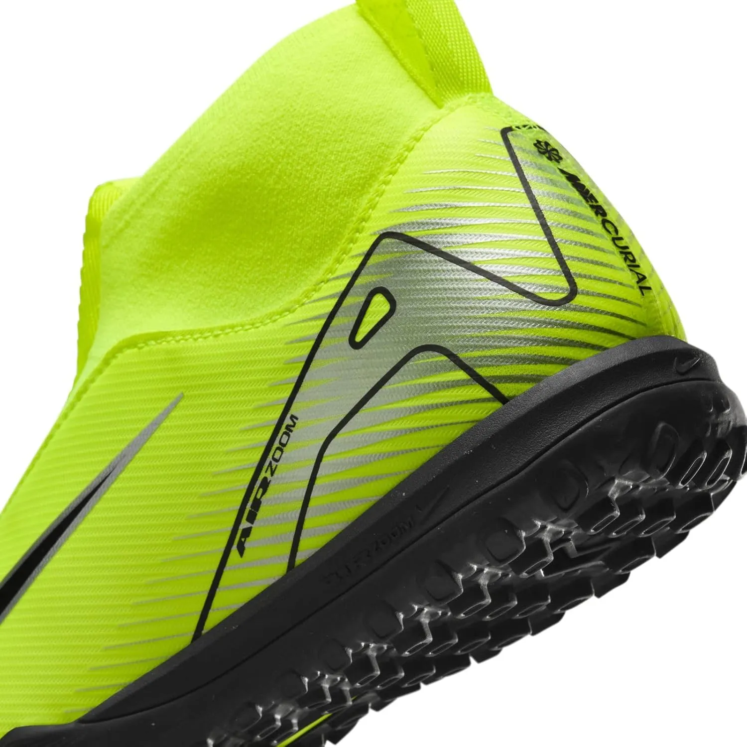 Nike Jr. Mercurial Superfly 10 Academy Little/Big Kids' TF High-Top Soccer Shoes (FQ8310-700, Volt/Black)