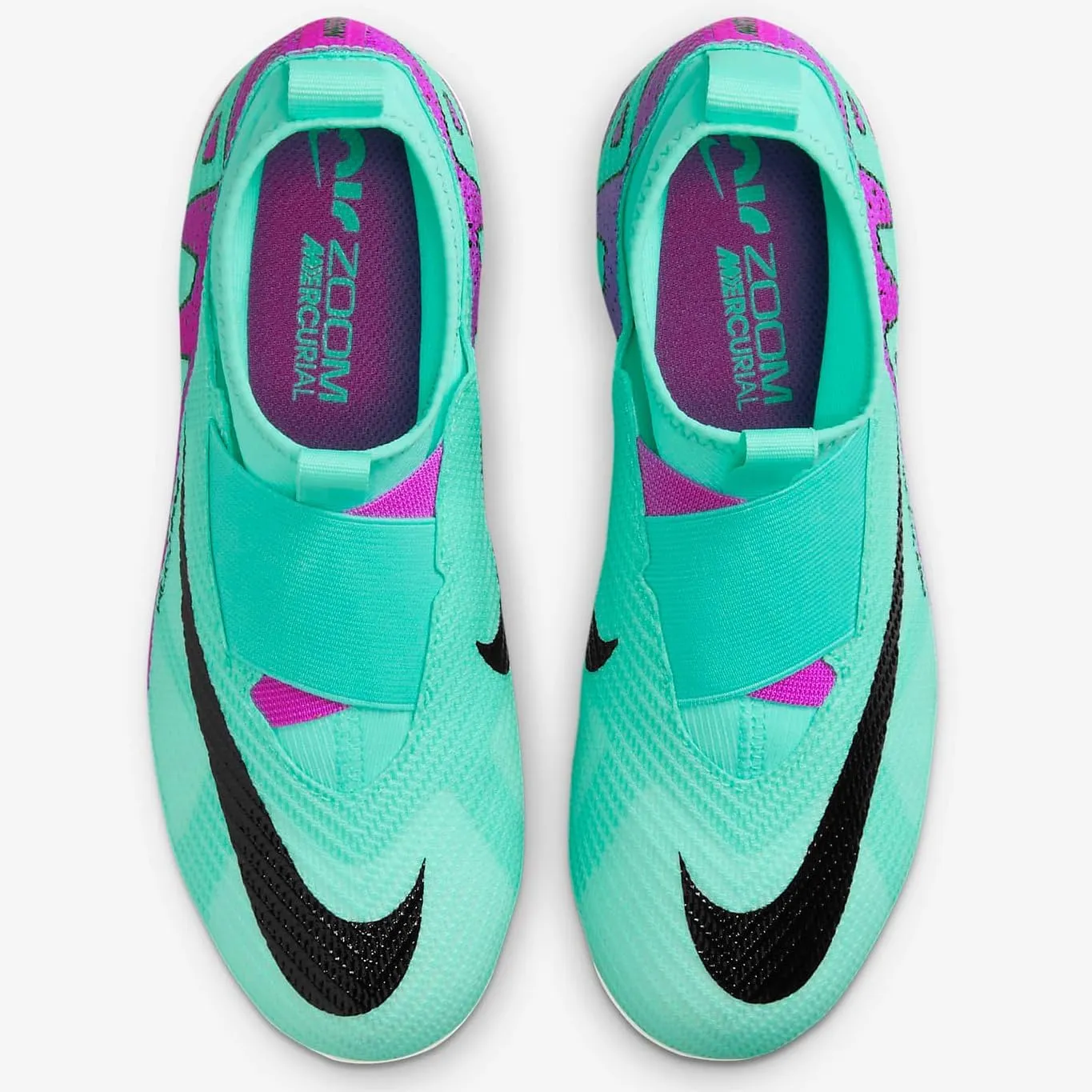 Nike Jr. Mercurial Superfly 9 Pro Little/Big Kids' Firm-Ground High-Top Soccer Cleats (DJ5606-300, Hyper Turquoise/Black/White/Fuchsia Dream)