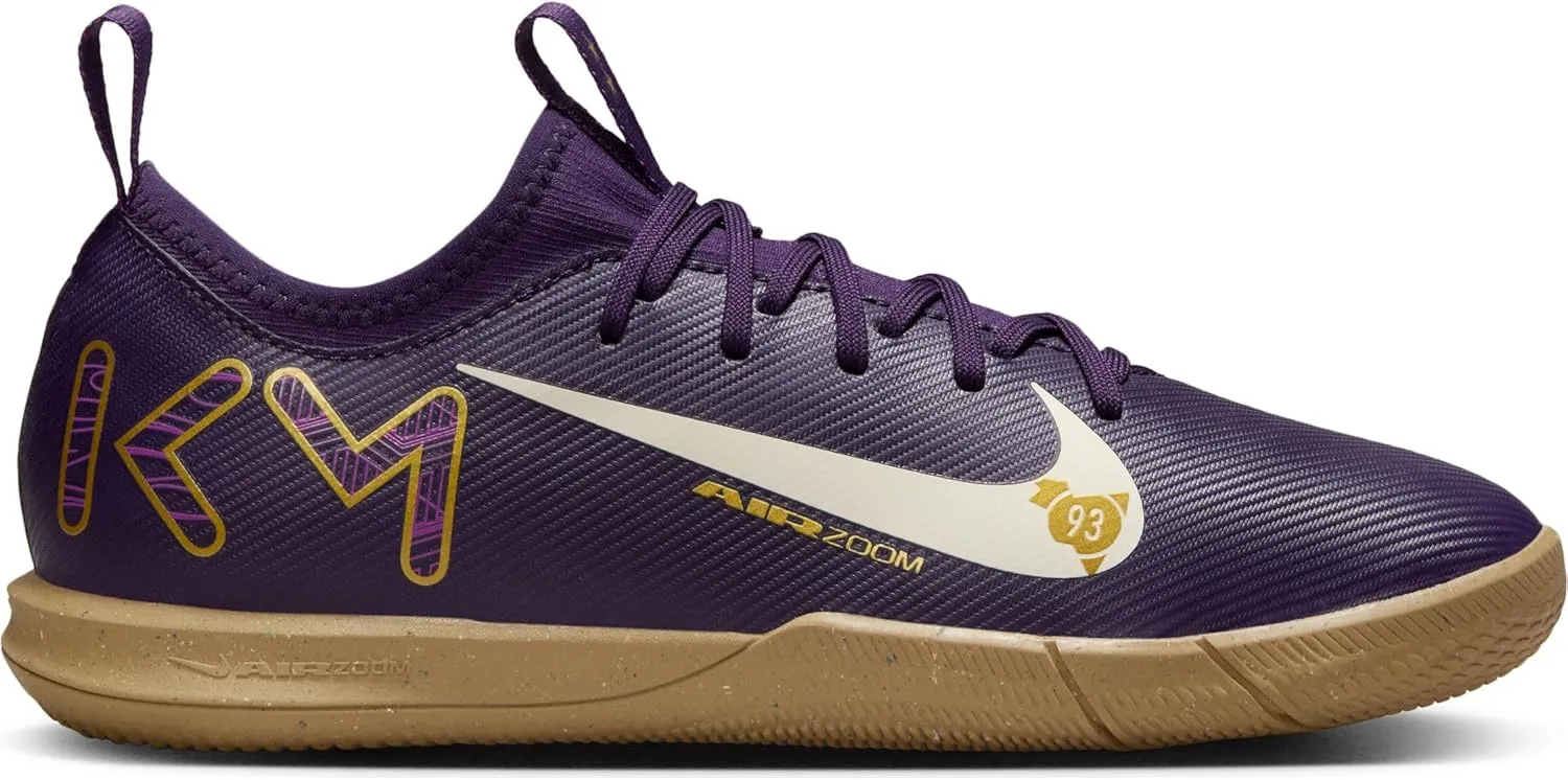 Nike Jr. Mercurial Vapor 16 Academy Kylian Mbappe Big Kids' IC Low-Top Soccer Shoes (FQ8414-500, Grand Purple/Pale Ivory)