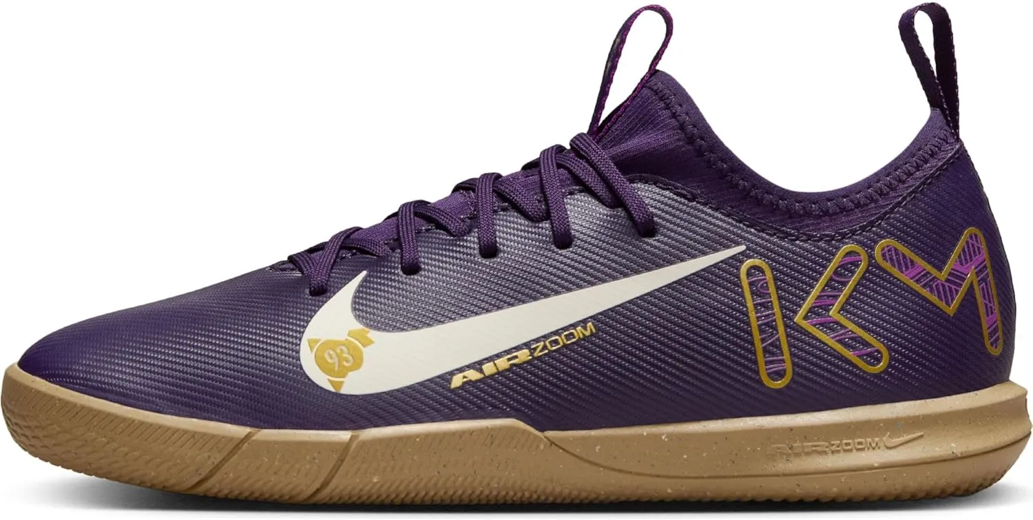 Nike Jr. Mercurial Vapor 16 Academy Kylian Mbappe Big Kids' IC Low-Top Soccer Shoes (FQ8414-500, Grand Purple/Pale Ivory)