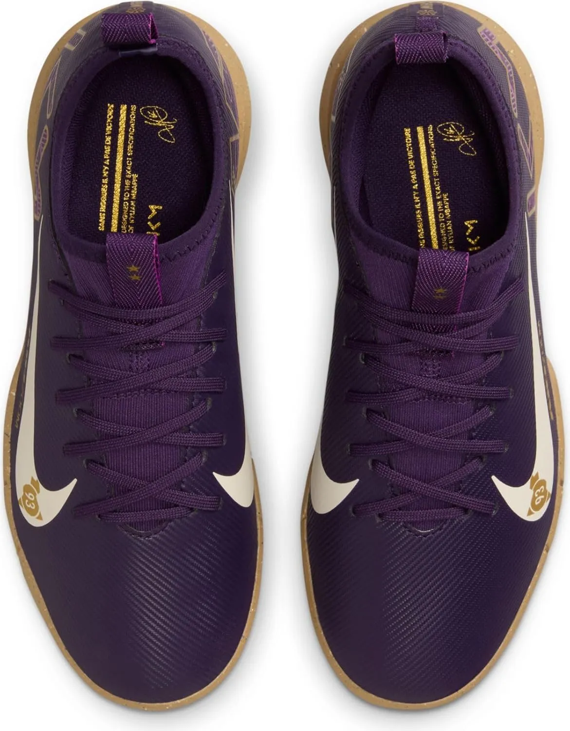 Nike Jr. Mercurial Vapor 16 Academy Kylian Mbappe Big Kids' IC Low-Top Soccer Shoes (FQ8414-500, Grand Purple/Pale Ivory)