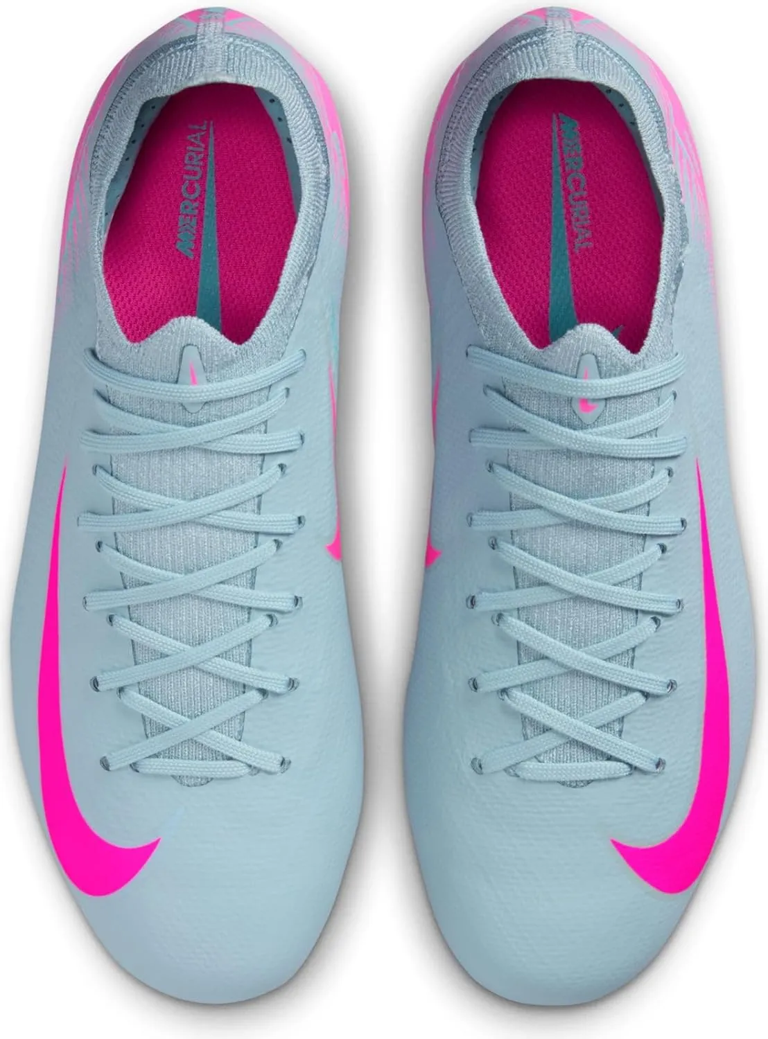 Nike Jr. Mercurial Vapor 16 Pro Little/Big Kids' FG Low-Top Soccer Cleats (HF5448-301, Ocean Cube/Pink Blast)