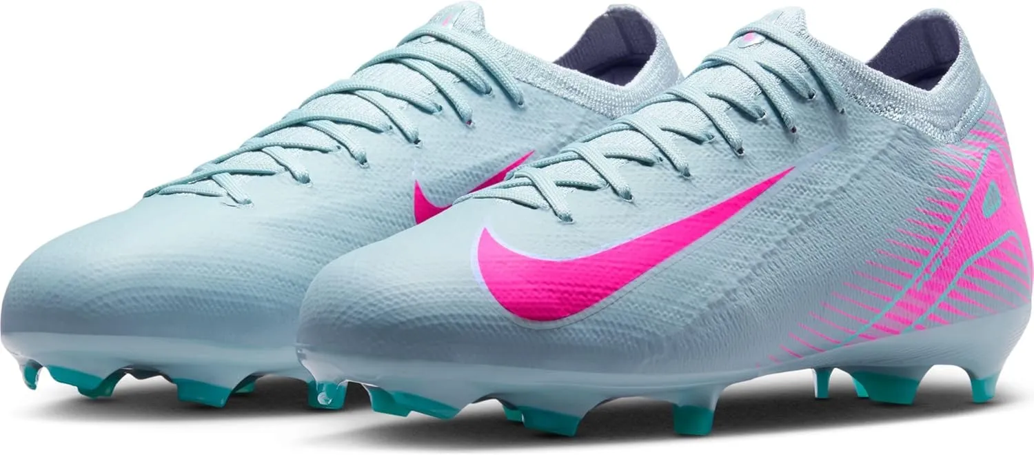 Nike Jr. Mercurial Vapor 16 Pro Little/Big Kids' FG Low-Top Soccer Cleats (HF5448-301, Ocean Cube/Pink Blast)