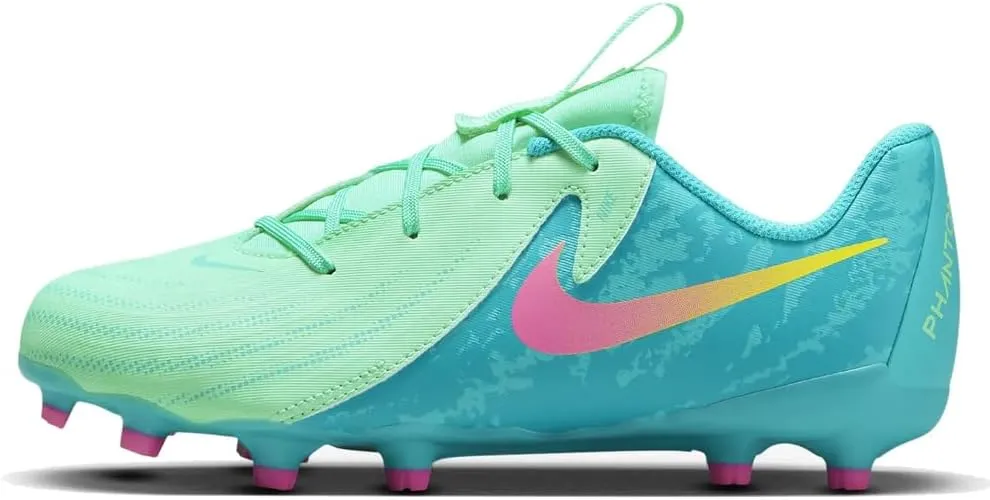 Nike Jr. Phantom GX 2 Academy LV8 Little/Big Kids' MG Low-Top Soccer Cleats (FQ7390-300, Green Glow/Black) Size 5