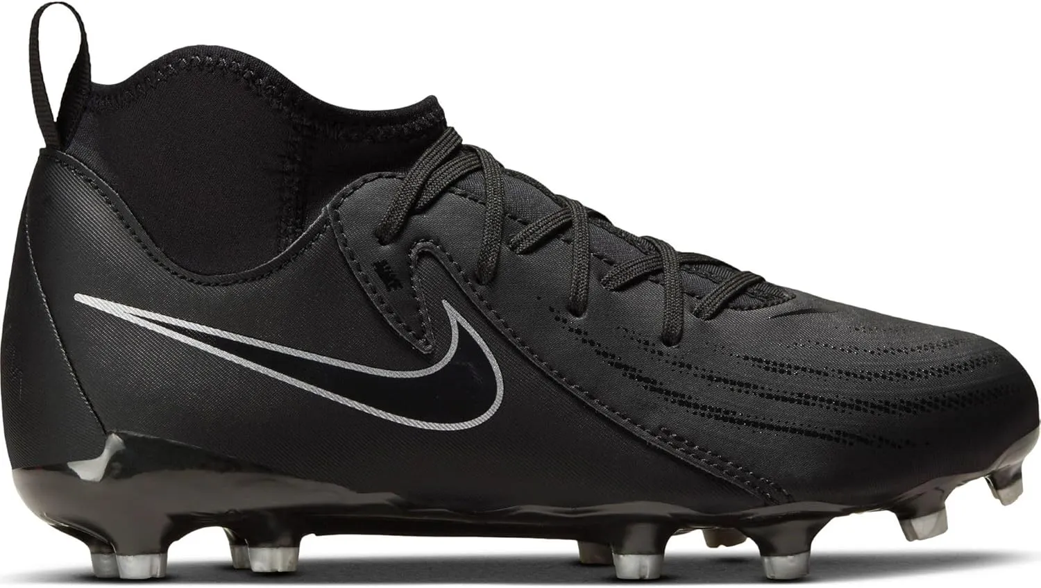 Nike Jr. Phantom Luna 2 Academy Little/Big Kids' MG Soccer Cleats (FJ2603-001, Black/Black)