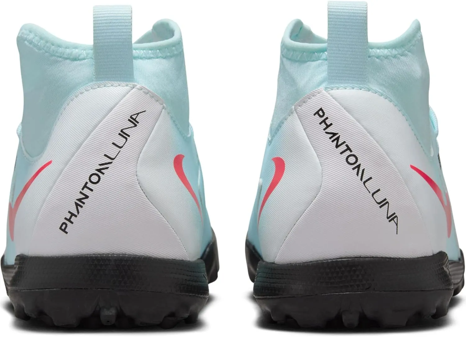 Nike Jr. Phantom Luna 2 Academy Little/Big Kids' TF Soccer Shoes (FJ2610-300, Mint/Off Noir/Atomic Red)