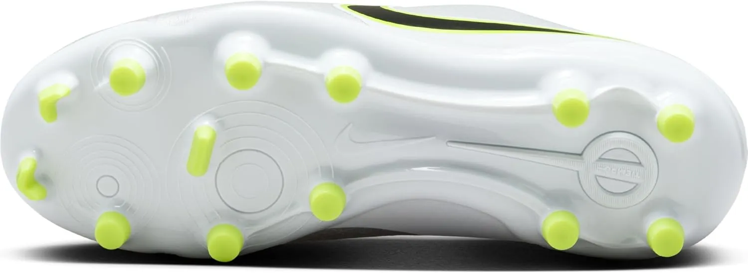 Nike Jr. Tiempo Legend 10 Academy Little/Big Kids' Multi-Ground Low-Top Soccer Cleats (DV4348-001, Metallic Silver/Volt/Black)