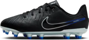Nike Jr. Tiempo Legend 10 Academy Little/Big Kids' Multi-Ground Low-Top Soccer Cleats (DV4348-040, Black/Chrome-Hyper Royal) Size 3