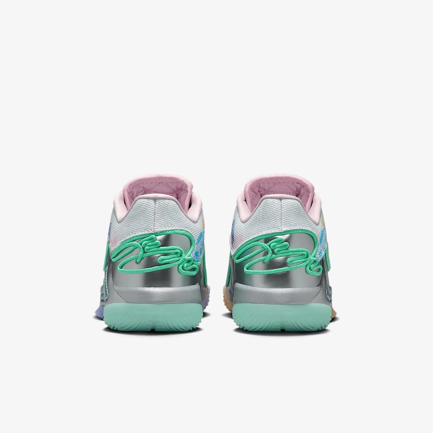 Nike Lebron XXII Currency Big Kids' Basketball Shoes (HV6873-100, White/Green Glow/Pink Foam/Baltic Blue)