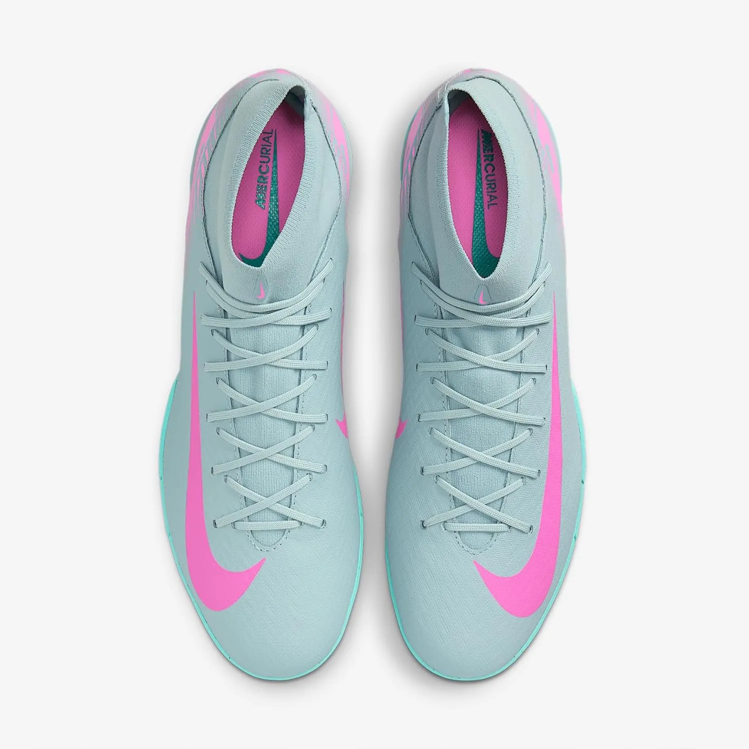 Nike Mercurial Superfly 10 Academy IC High-Top Soccer Shoes (FQ8332-301, Ocean Cube/Pink Blast)