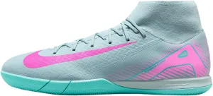 Nike Mercurial Superfly 10 Academy IC High-Top Soccer Shoes (FQ8332-301, Ocean Cube/Pink Blast)