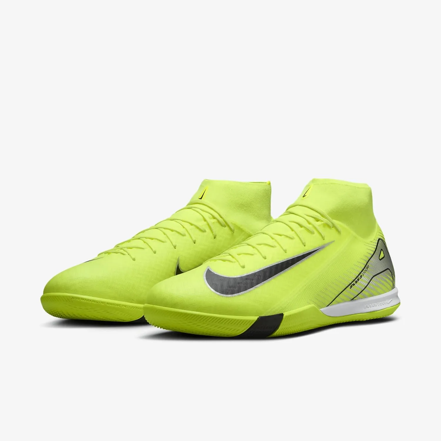 Nike Mercurial Superfly 10 Academy IC High-Top Soccer Shoes (FQ8332-700, Volt/Black)