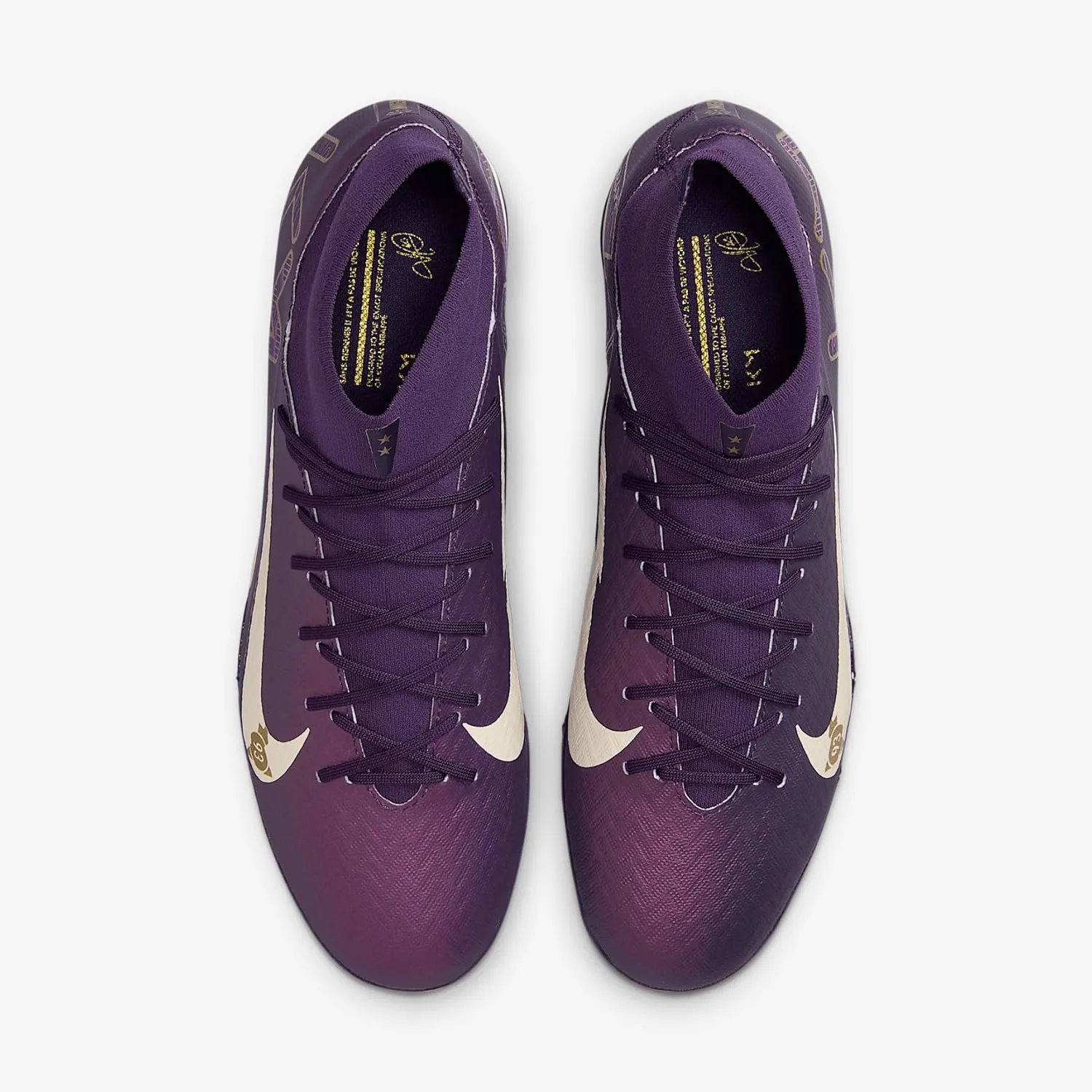 Nike Mercurial Superfly 10 Academy Kylian Mbappe TF High-Top Soccer Shoes (FQ8333-500, Grand Purple/Pale Ivory)