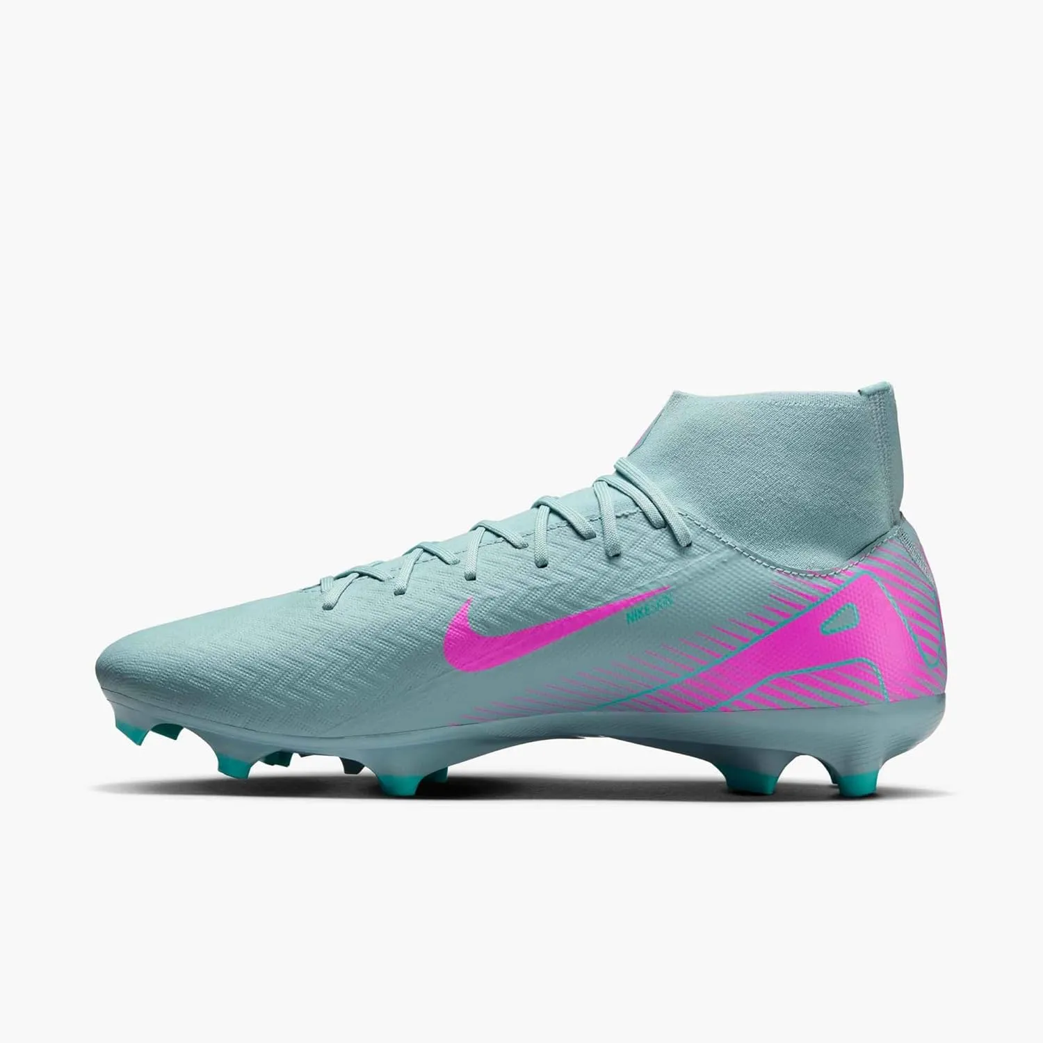 Nike Mercurial Superfly 10 Academy MG High-Top Soccer Cleats (FQ1456-301, Ocean Cube/Pink Blast)