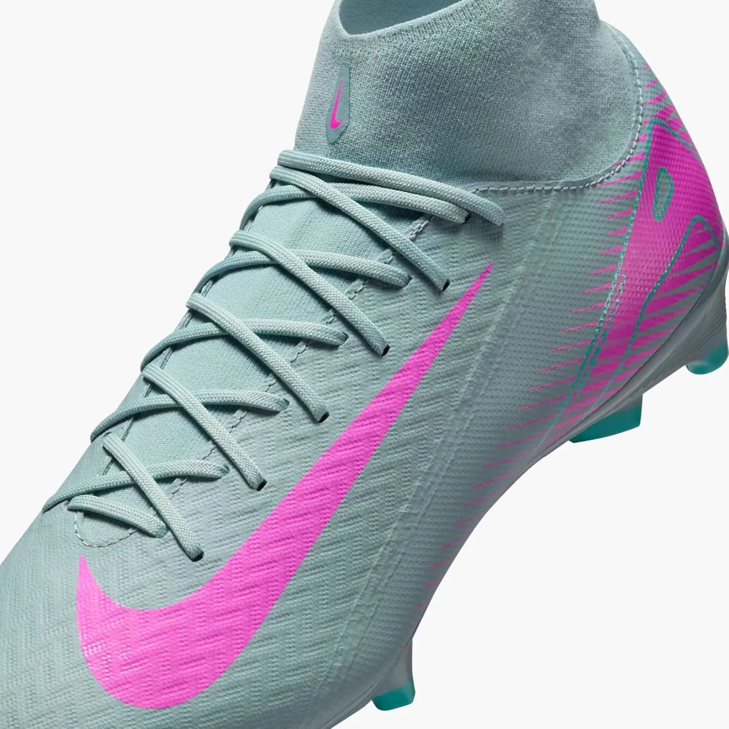 Nike Mercurial Superfly 10 Academy MG High-Top Soccer Cleats (FQ1456-301, Ocean Cube/Pink Blast)