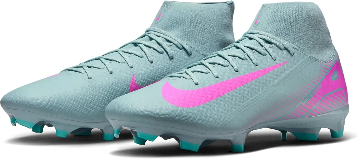 Nike Mercurial Superfly 10 Academy MG High-Top Soccer Cleats (FQ1456-301, Ocean Cube/Pink Blast)
