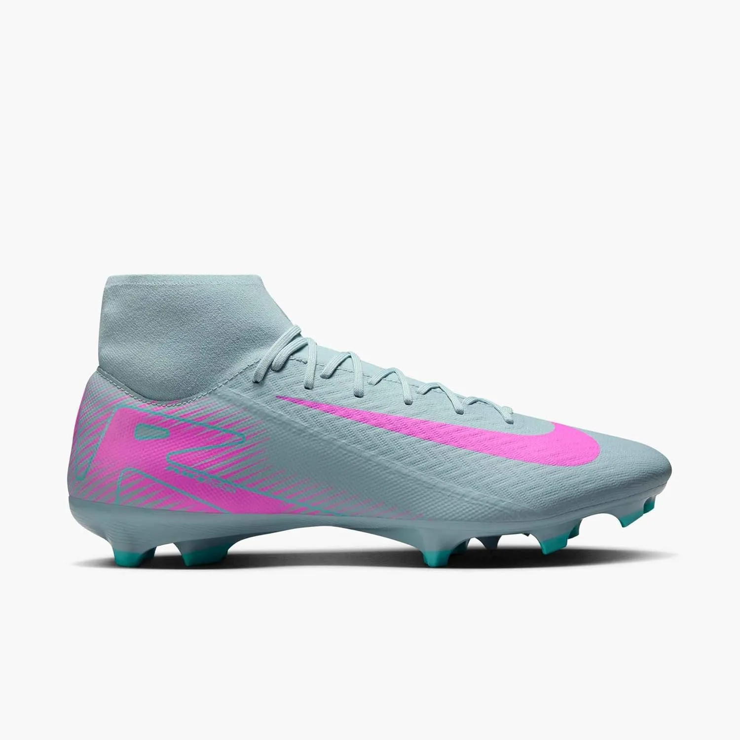 Nike Mercurial Superfly 10 Academy MG High-Top Soccer Cleats (FQ1456-301, Ocean Cube/Pink Blast)