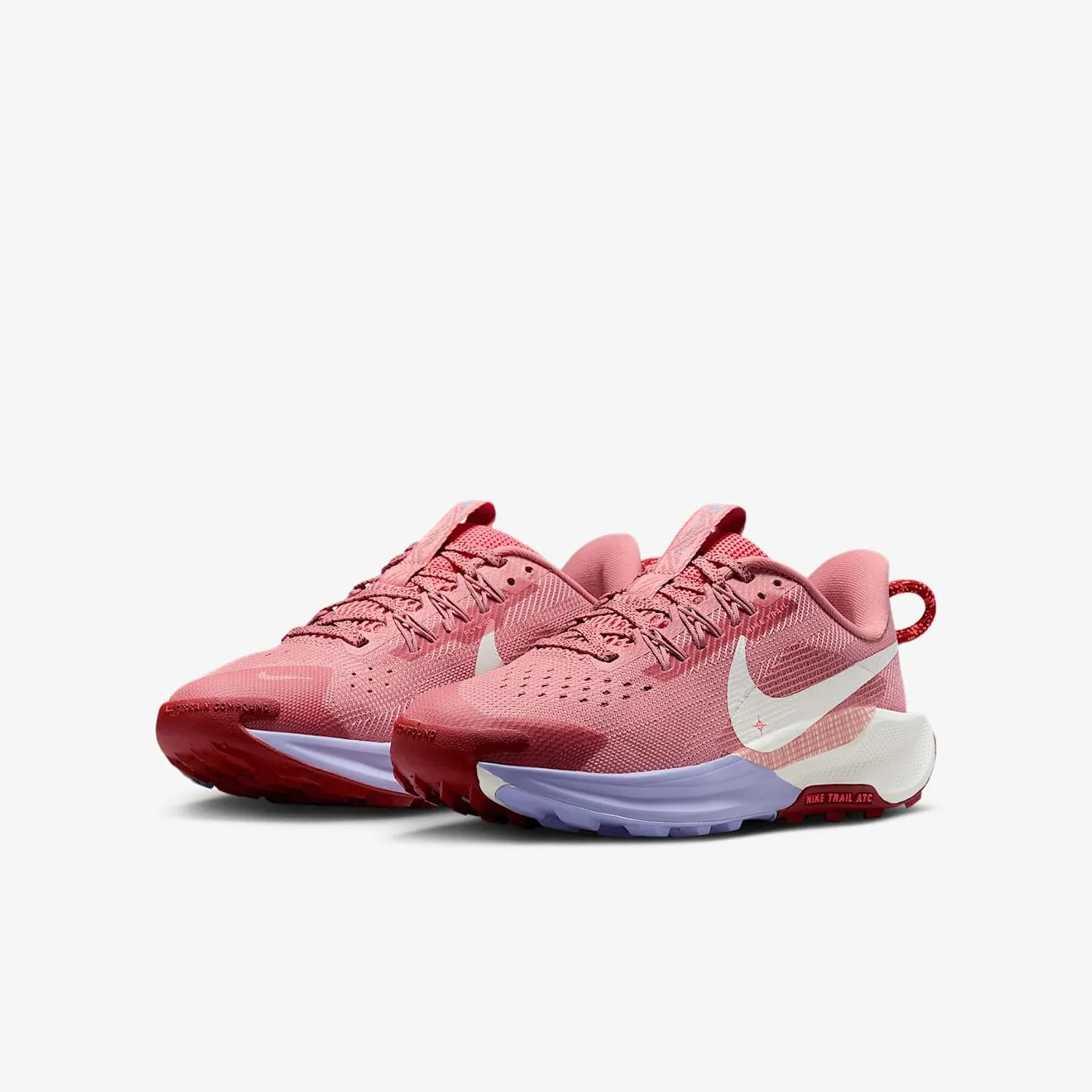 Nike Pegasus Trail 5 Big Kids' Running Shoes (FV5638-600, Red Stardust/Sail/Lilac Ice/Mars Stone)