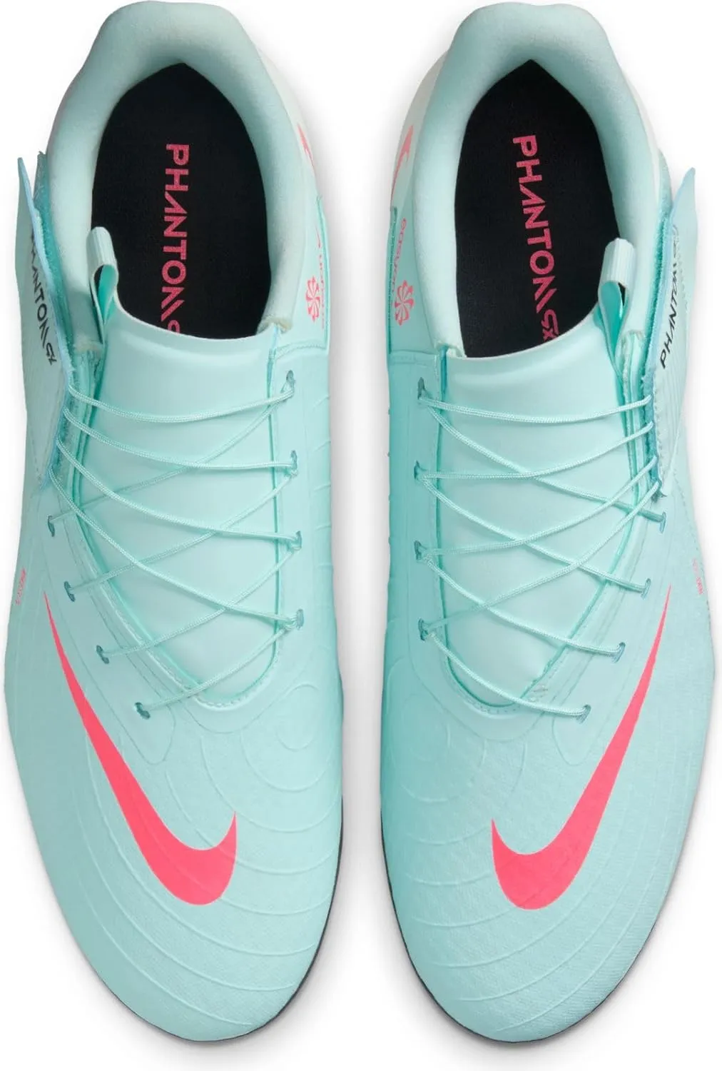 Nike Phantom GX 2 Academy EasyOn MG Low-Top Soccer Cleats (FD6724-300, Mint/Off Noir/Atomic Red)