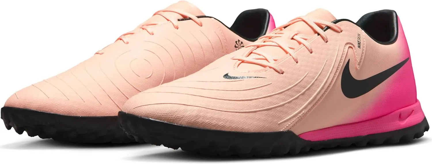 Nike Phantom GX 2 Academy TF Low-Top Soccer Shoes (FJ2577-800, Crimson Tint/Pink Blast/Black)