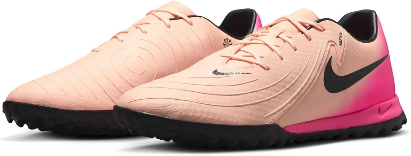 Nike Phantom GX 2 Academy TF Low-Top Soccer Shoes (FJ2577-800, Crimson Tint/Pink Blast/Black)
