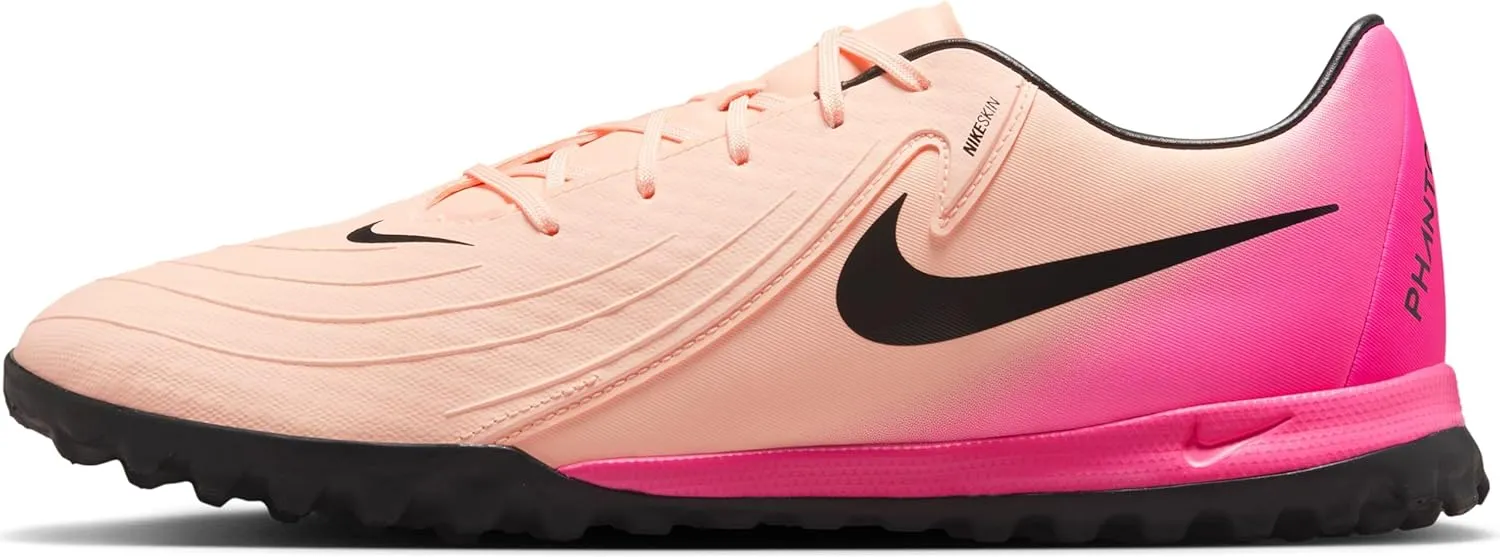 Nike Phantom GX 2 Academy TF Low-Top Soccer Shoes (FJ2577-800, Crimson Tint/Pink Blast/Black)