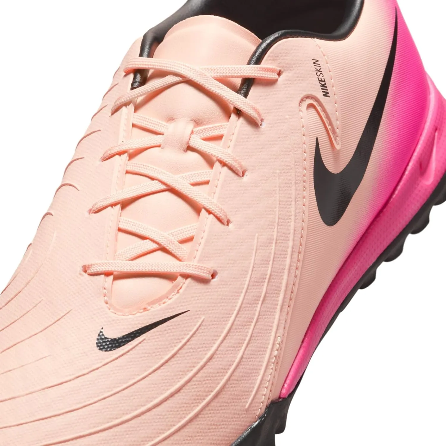 Nike Phantom GX 2 Academy TF Low-Top Soccer Shoes (FJ2577-800, Crimson Tint/Pink Blast/Black)