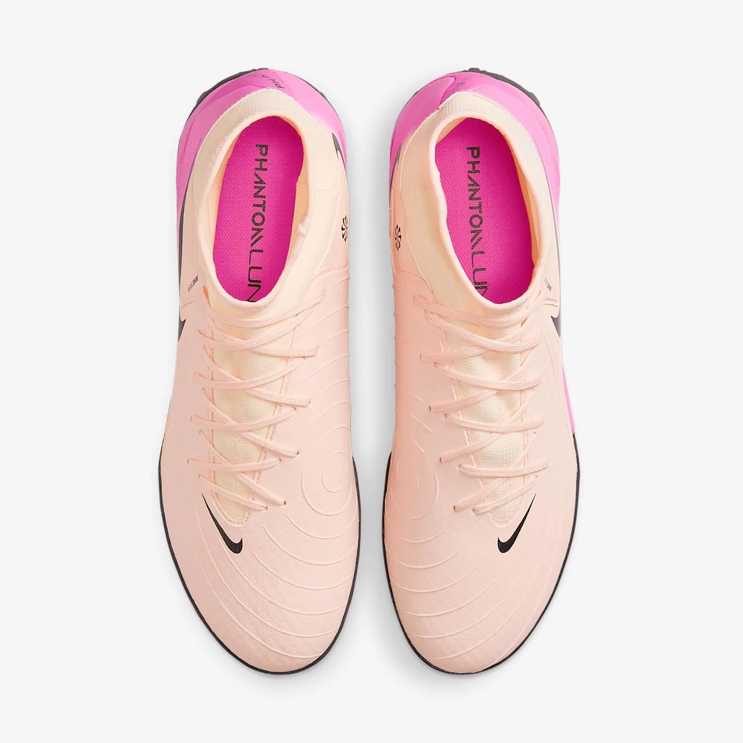 Nike Phantom Luna 2 Academy TF High-Top Soccer Shoes (FJ2566-800, Crimson Tint/Pink Blast/Black)