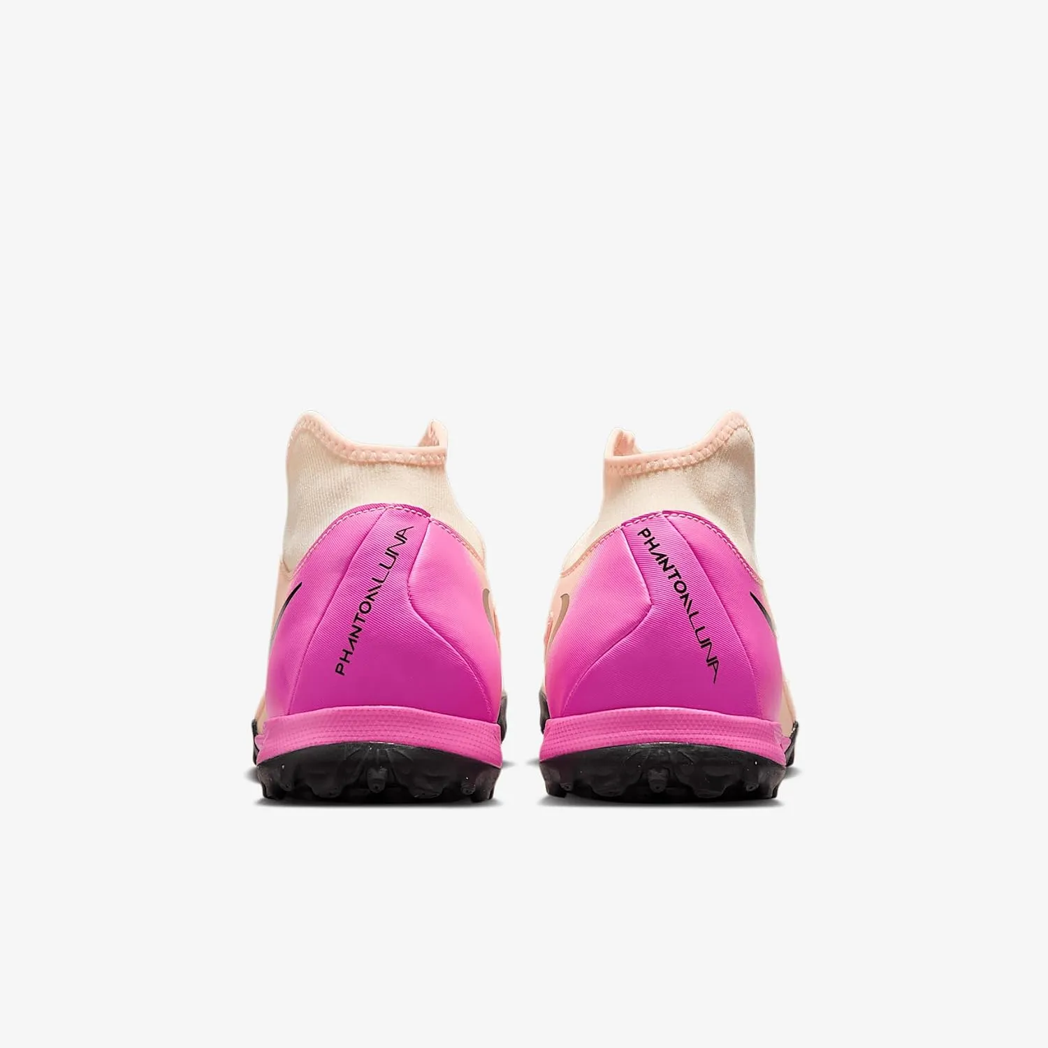Nike Phantom Luna 2 Academy TF High-Top Soccer Shoes (FJ2566-800, Crimson Tint/Pink Blast/Black)