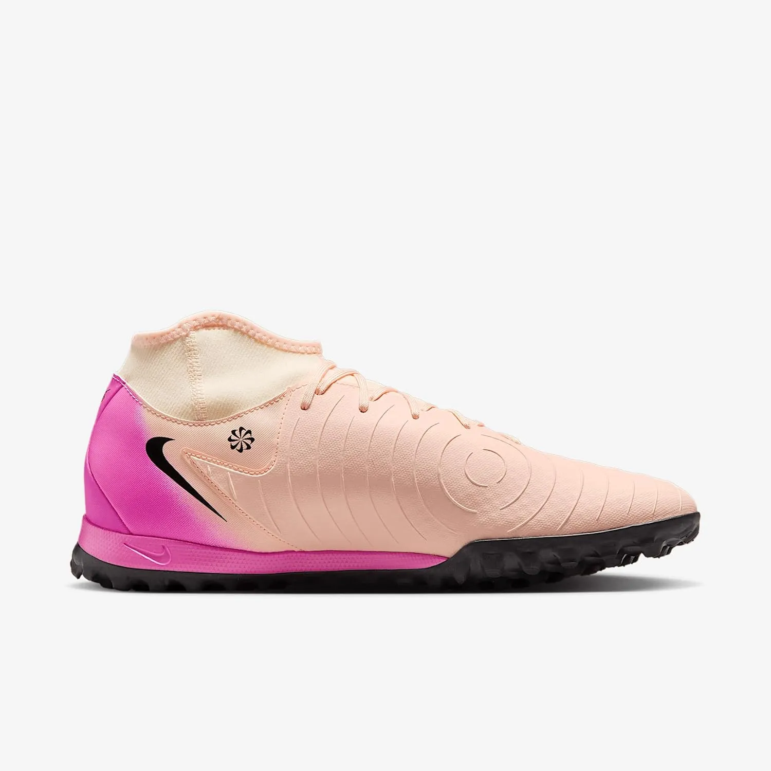 Nike Phantom Luna 2 Academy TF High-Top Soccer Shoes (FJ2566-800, Crimson Tint/Pink Blast/Black)