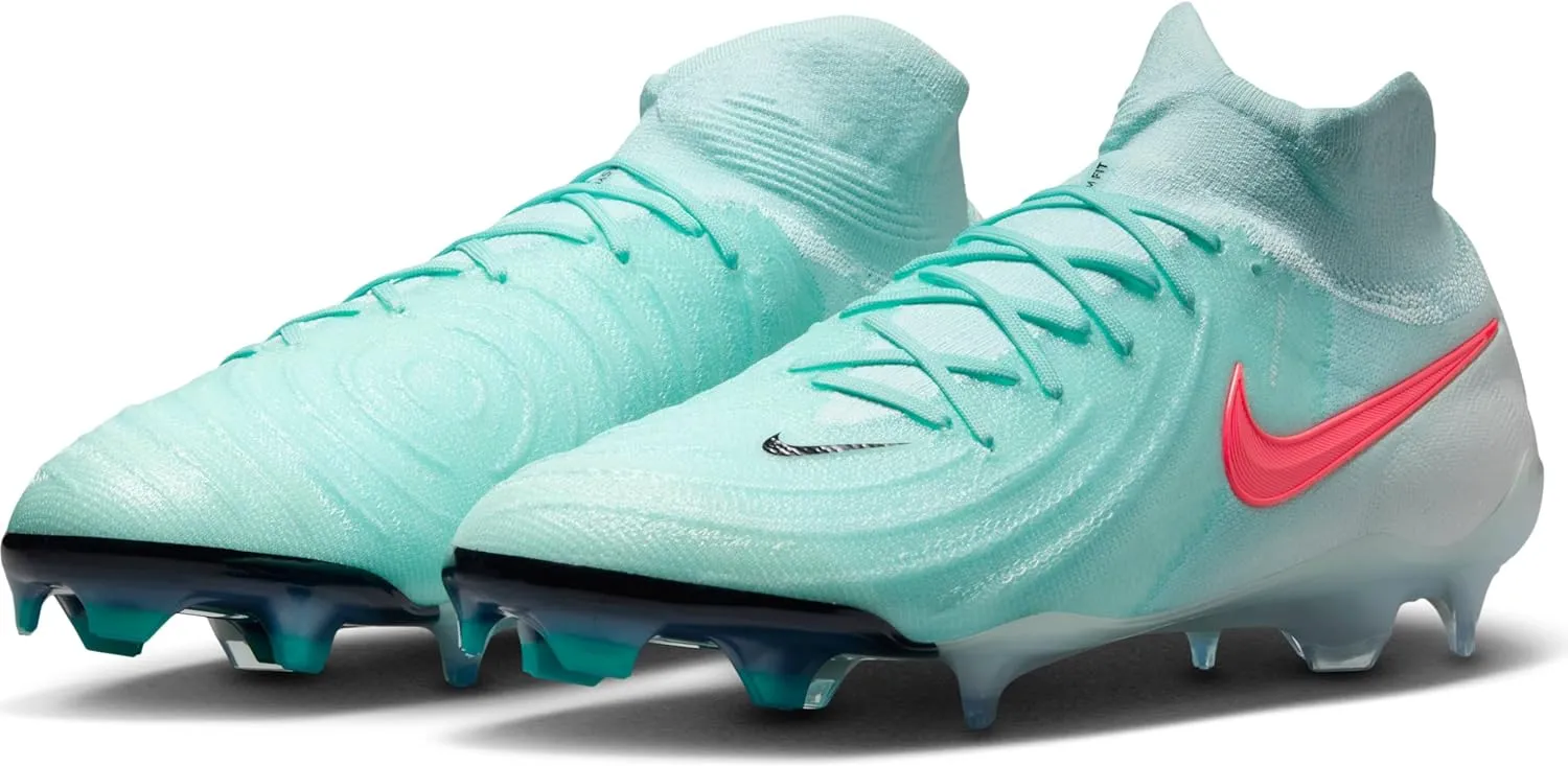 Nike Phantom Luna 2 Elite FG High-Top Soccer Cleats (FJ2572-300, Mint/Off Noir/Atomic Red)
