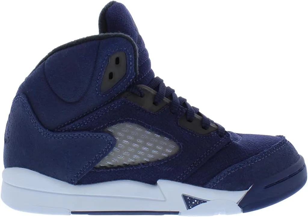 NIKE Preschool Air Jordan 5 Retro 'Olive' Army Olive/Solar Orange (440889 308) PS Little Kids Shoe, White/Gym Red-black