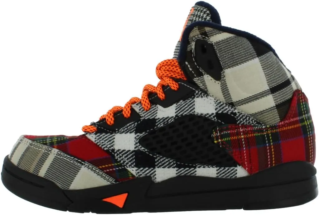 NIKE Preschool Air Jordan 5 Retro 'Olive' Army Olive/Solar Orange (440889 308) PS Little Kids Shoe, White/Gym Red-black