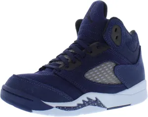 NIKE Preschool Air Jordan 5 Retro 'Olive' Army Olive/Solar Orange (440889 308) PS Little Kids Shoe, White/Gym Red-black