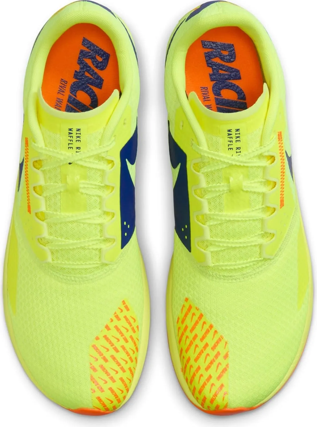 Nike Rival Waffle 6 Road and Cross-Country Racing Shoes (DX7998-100, White/Black-Pure Platinum)