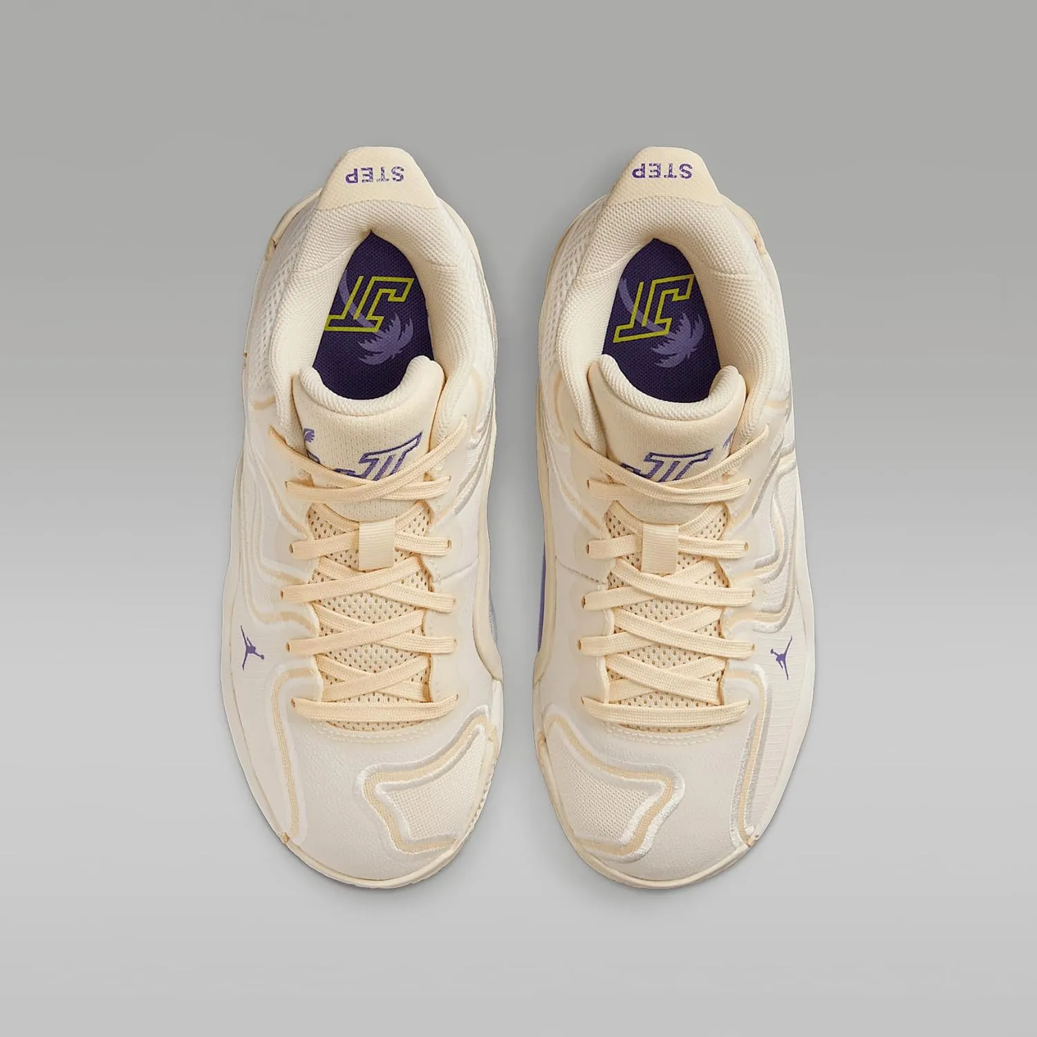 Nike Tatum 3 Big Kids' Basketball Shoes (HV5893-100, Sail/Muslin/Pale Ivory/Dark Iris)