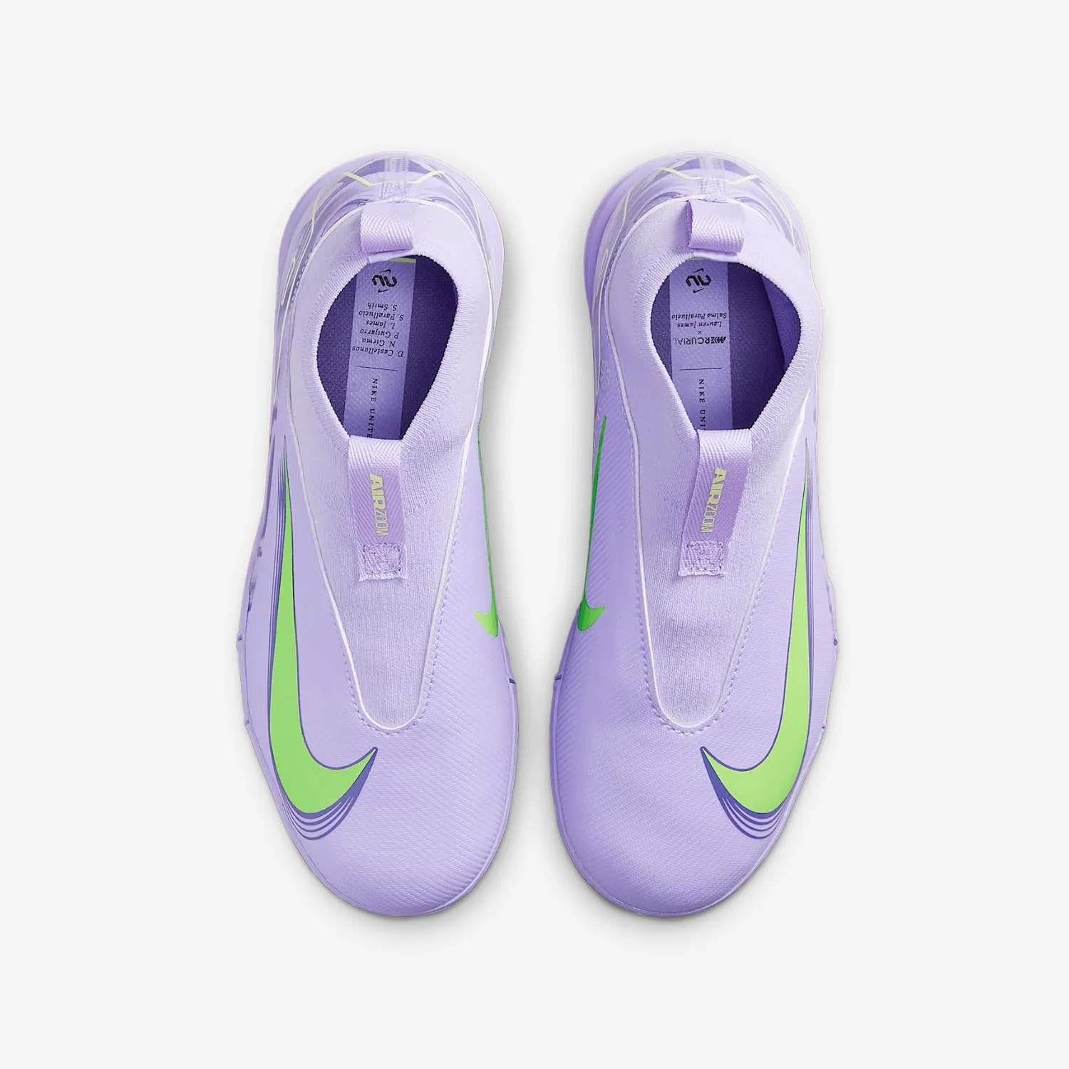 Nike United Jr. Mercurial Superfly 10 Academy Big Kids' TF High-Top Soccer Shoes (HF1586-500, Purple Agate/Barely Volt)