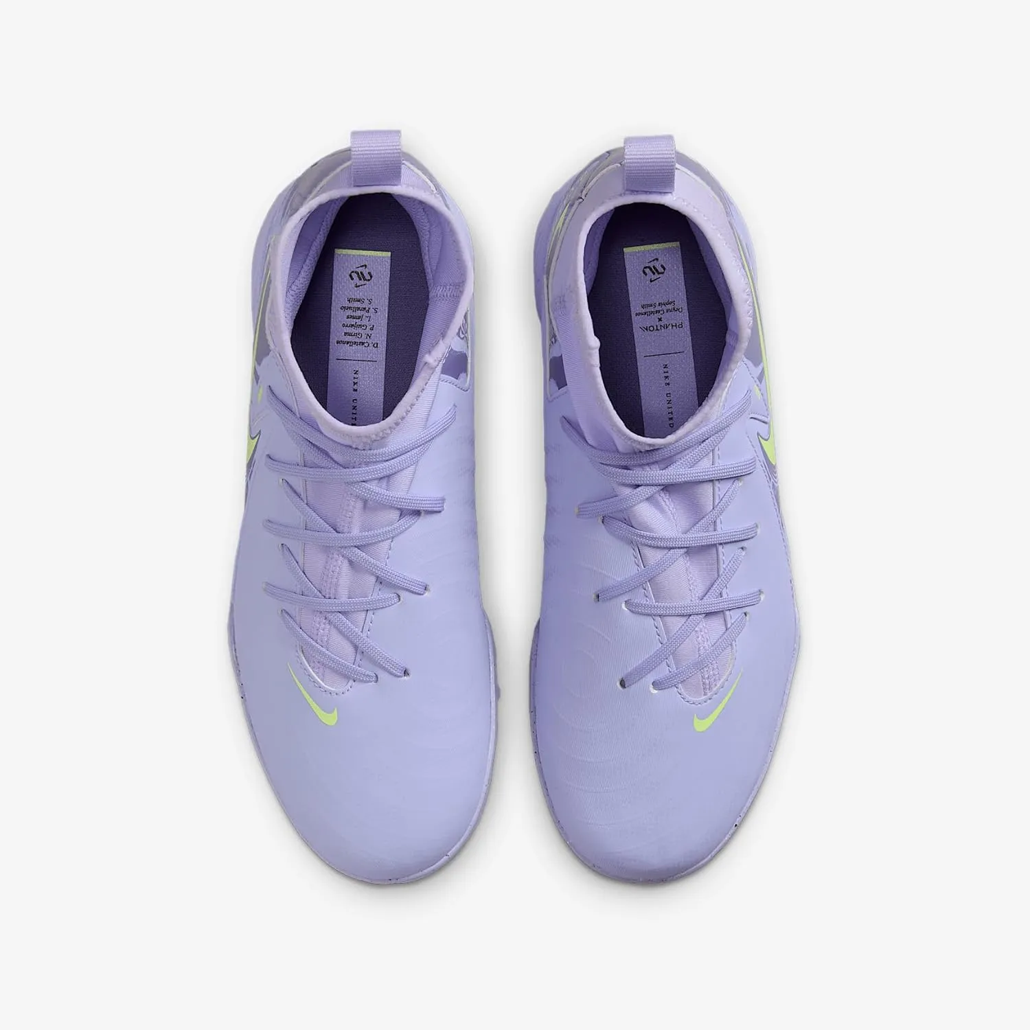 Nike United Jr. Phantom Luna 2 Academy Big Kids' TF High-Top Soccer Shoes (HF1581-500, Purple Agate/Barely Volt)