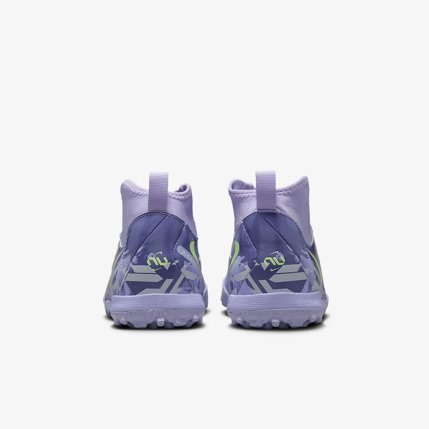 Nike United Jr. Phantom Luna 2 Academy Big Kids' TF High-Top Soccer Shoes (HF1581-500, Purple Agate/Barely Volt)