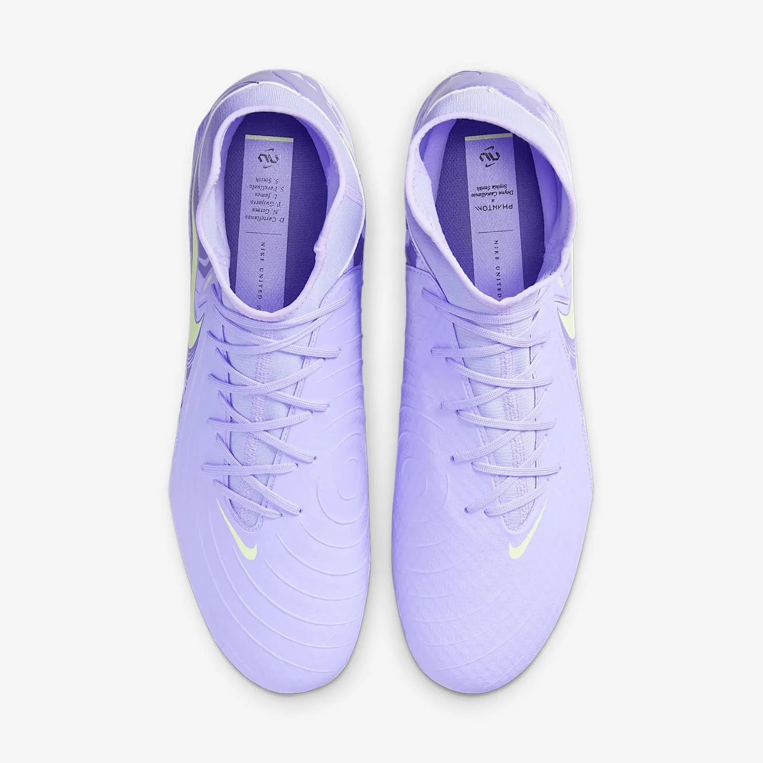 Nike United Phantom Luna 2 Academy MG High-Top Soccer Cleats (HF1598-500, Purple Agate/Barely Volt)
