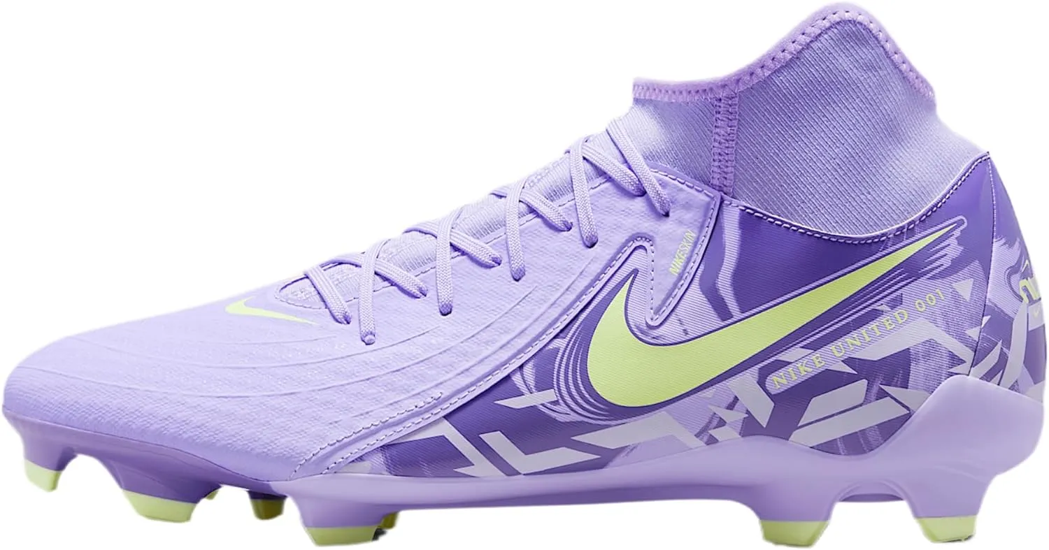 Nike United Phantom Luna 2 Academy MG High-Top Soccer Cleats (HF1598-500, Purple Agate/Barely Volt)