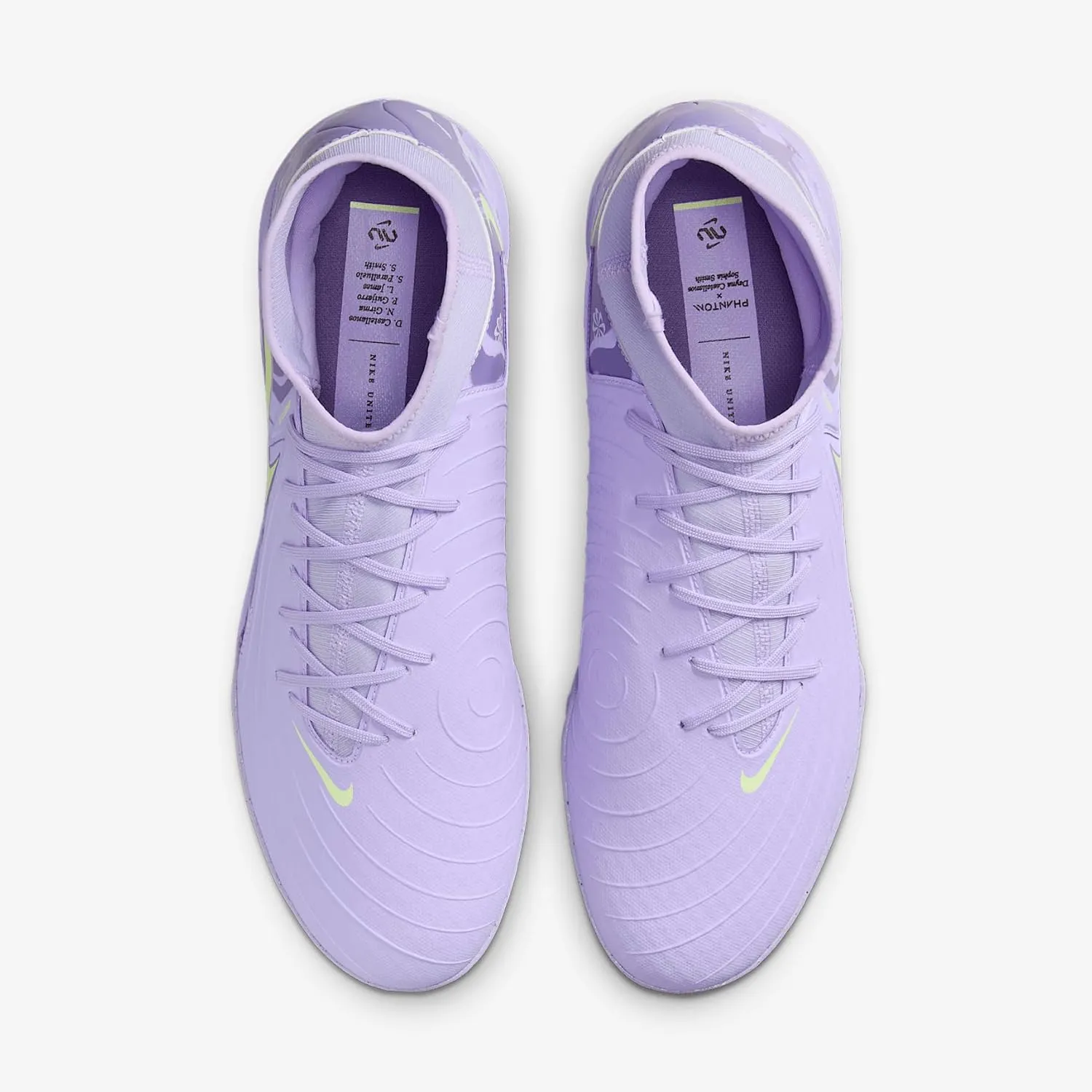 Nike United Phantom Luna 2 Academy TF High-Top Soccer Shoes (HF1599-500, Purple Agate/Barely Volt)