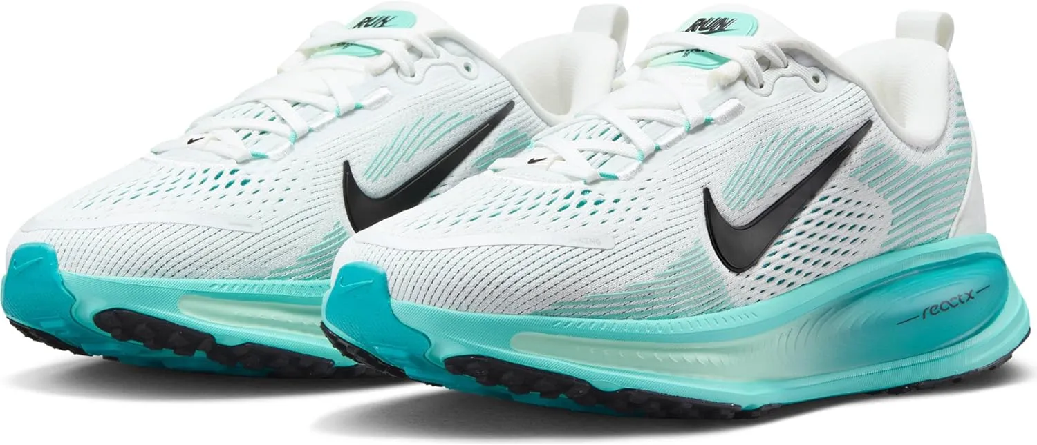 Nike Vomero 18 Big Kids' Road Running Shoes (HQ2157-103, Summit White/Dusty Cactus/Geode Teal/Black)