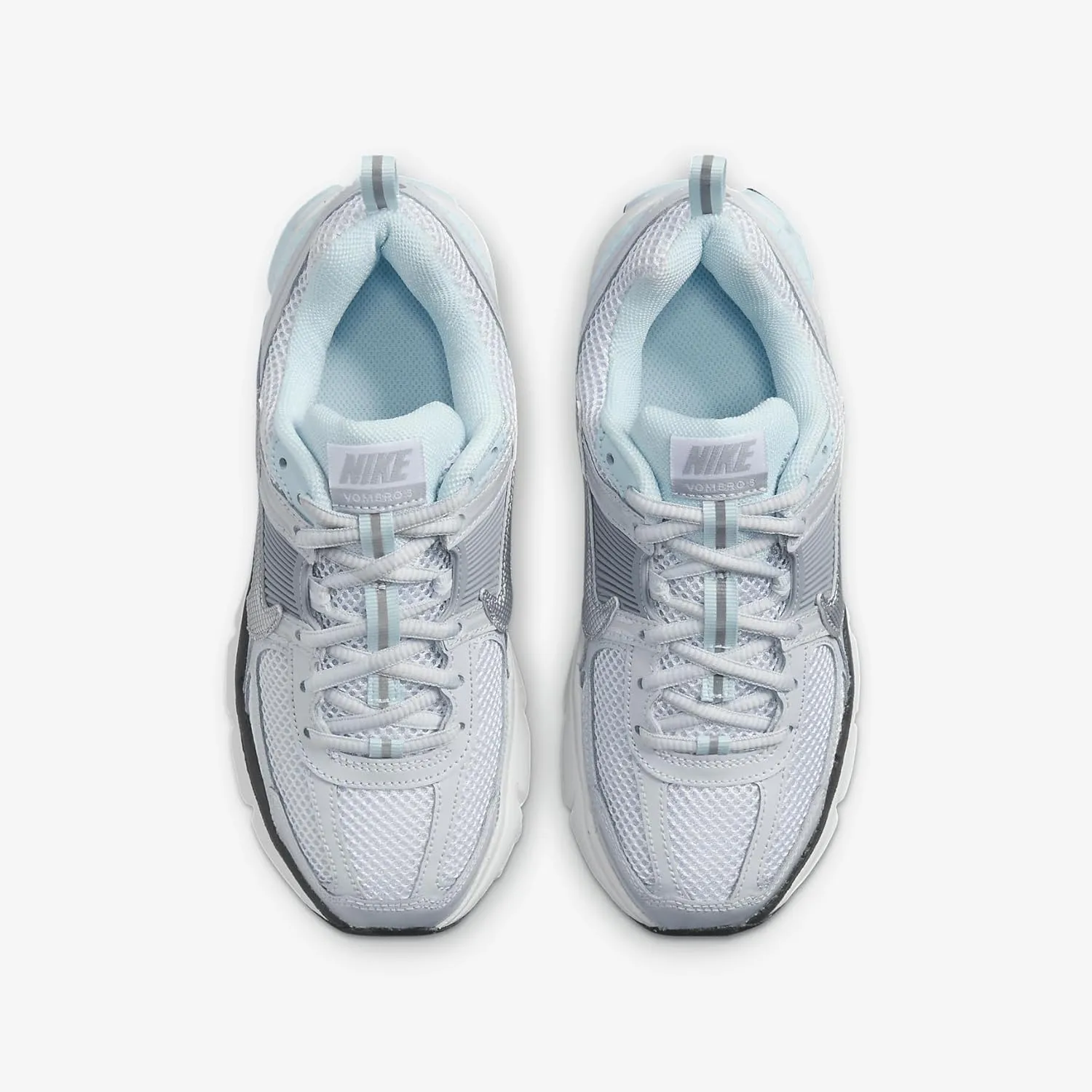 Nike Vomero 5 Big Kids' Shoes (HQ3255-043, Pure Platinum/Glacier Blue/Wolf Grey/Metallic Silver)
