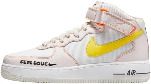Nike Women's Air Force 1 '07 Mid Shoes, White/Opti Yellow-pearl Pink, 6.5