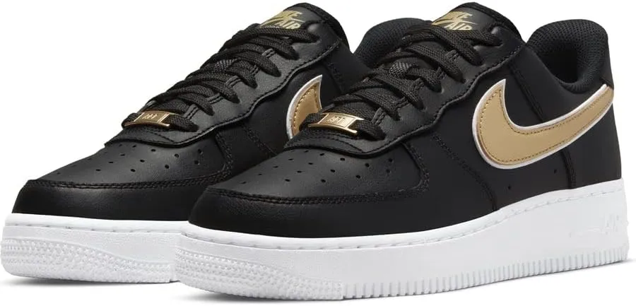 Nike Women's Air Force 1, Black Metallic Gold, 7